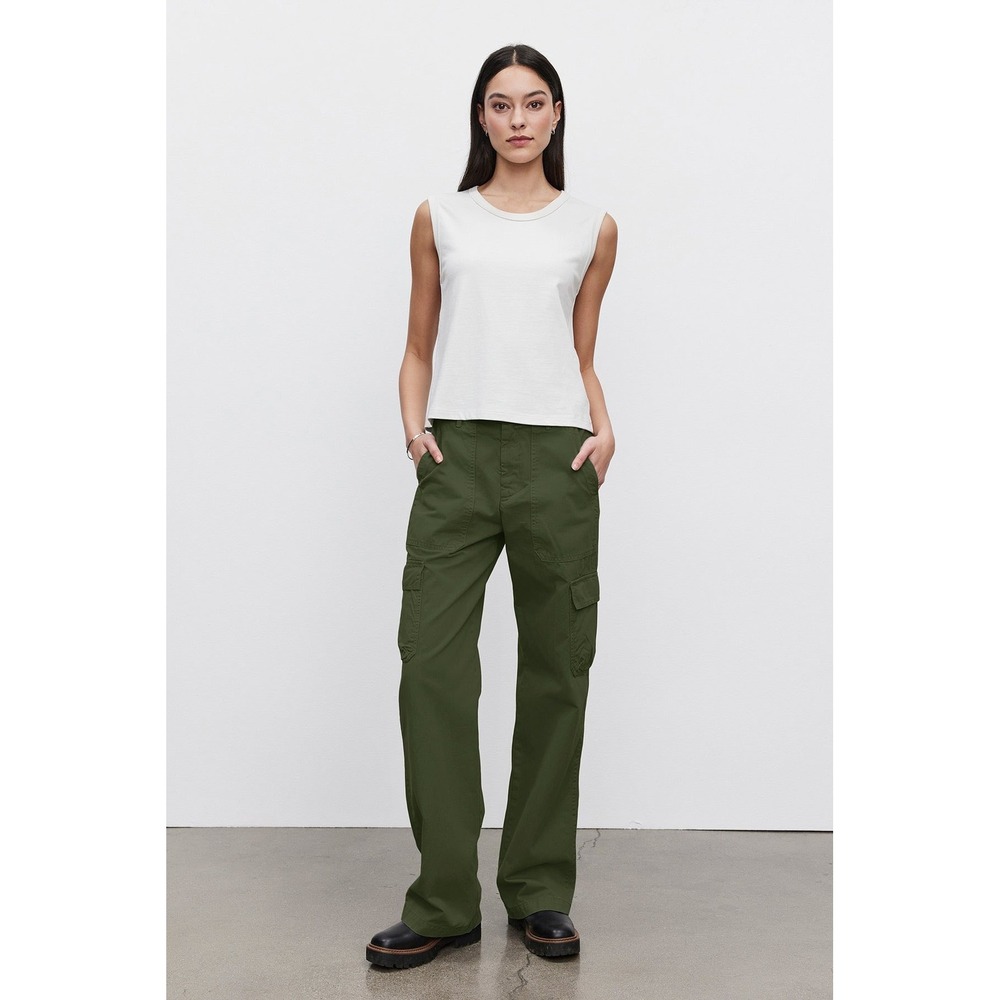 Velvet‎ Graham & Spencer Makayla Olive Green Cargo Pants Wide Leg Size 12